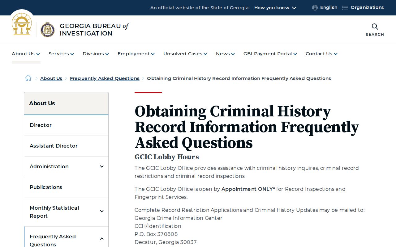 GBI guidance on obtaining Georgia criminal-history record information