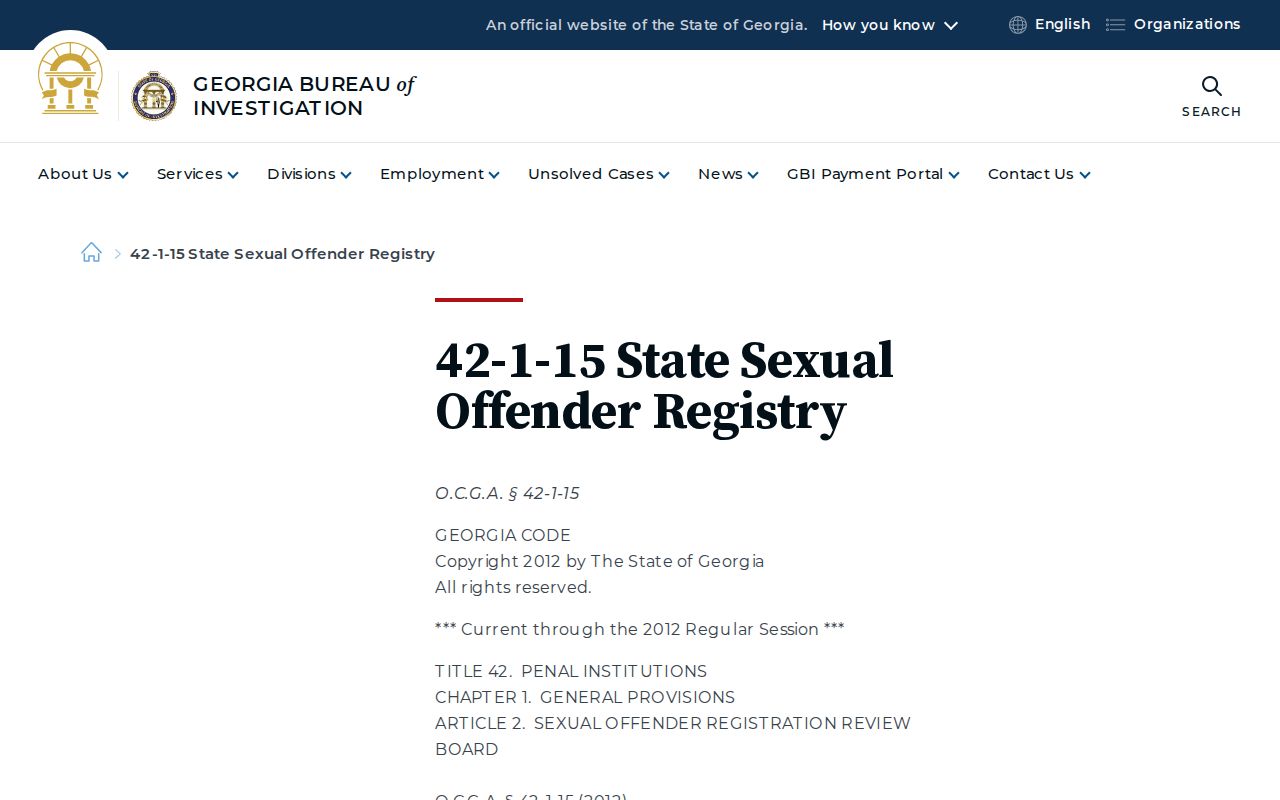 Georgia sex offender registry residence and presence restriction statute