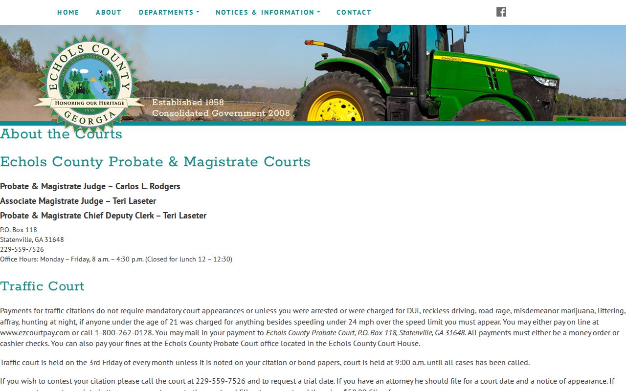 Echols County criminal court record source for Probate and Magistrate Court